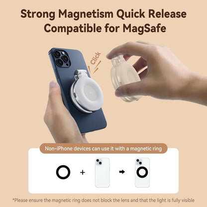 EQUINOX INDIA Magnetic Selfie Ring Light with Makeup Mirror | Pocket Fill Light for Phone & Video