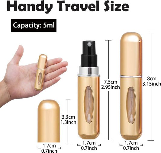 EQUINOX INDIA Portable Refillable Perfume Atomiser Spray Bottle – 5ml Leakproof Travel Mini Perfume Bottle