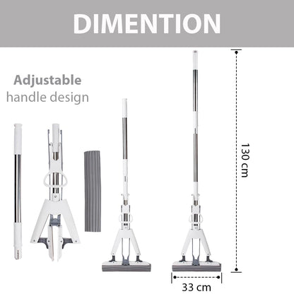 EQUINOX_INDIA Premium PVA Sponge Mop - Stainless Steel Butterfly Mop for Efficient Floor Cleaning