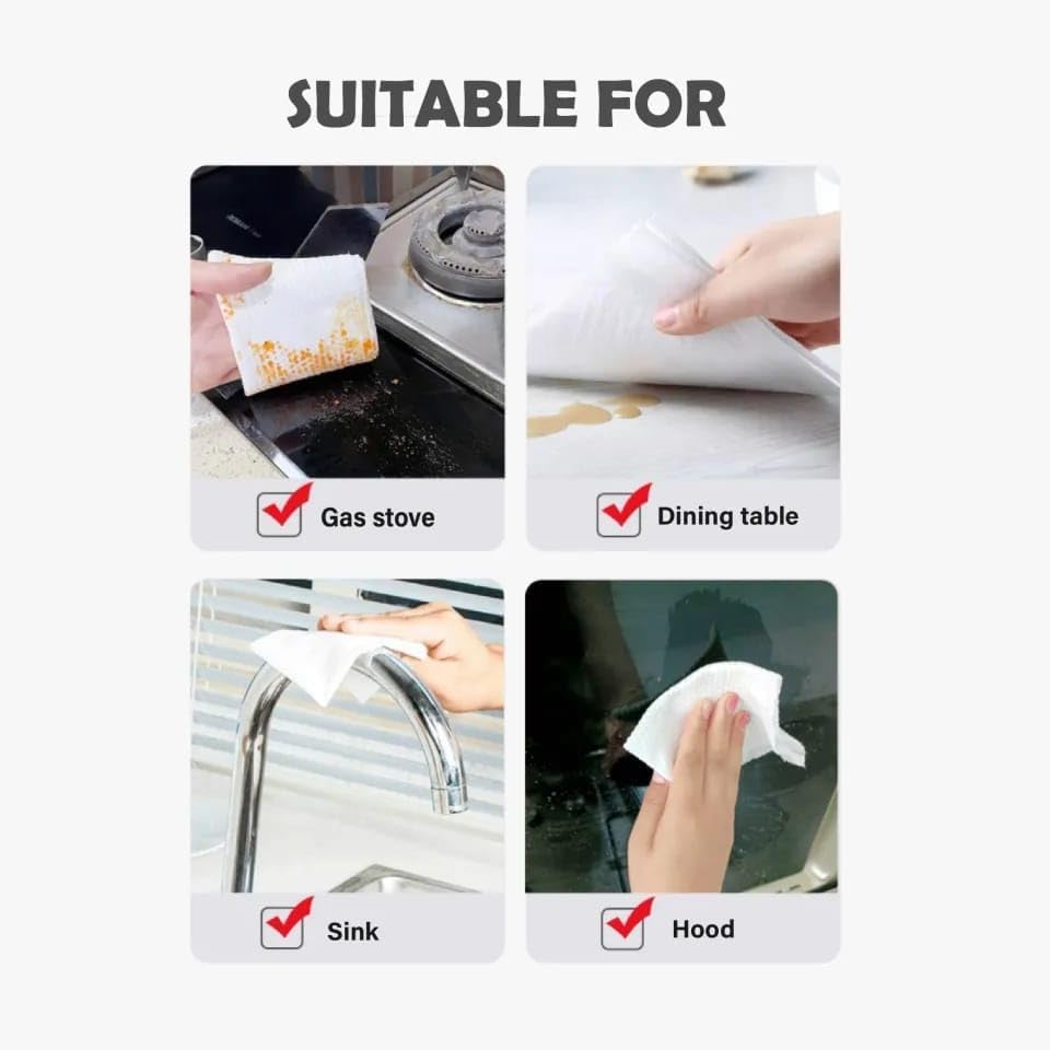 EQUINOX INDIA Disposable Cleaning Wet Wipes – Multipurpose Surface Cleaning Wipes for Kitchen, Bathroom & Home (Cute Design, Easy Pull-Out)