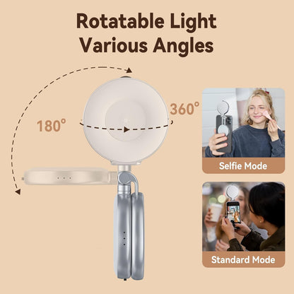 EQUINOX INDIA Magnetic Selfie Ring Light with Makeup Mirror | Pocket Fill Light for Phone & Video
