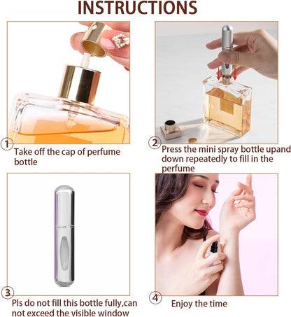 EQUINOX INDIA Portable Refillable Perfume Atomiser Spray Bottle – 5ml Leakproof Travel Mini Perfume Bottle