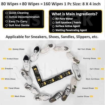 EQUINOX INDIA Premium Shoe Cleaner Wipes for Sneakers & Shoes – Waterless Instant Cleaning Wipes for White Shoes, Sports Shoes, Leather & Canvas (Skin-Safe Formula)