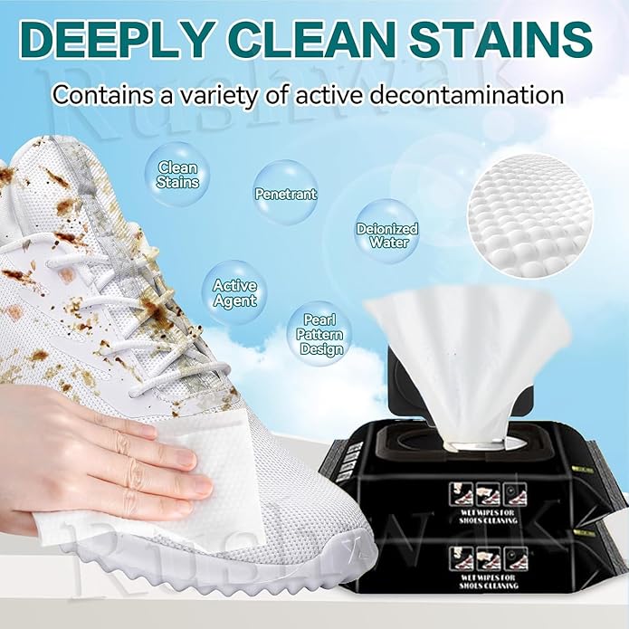 EQUINOX INDIA Premium Shoe Cleaner Wipes for Sneakers & Shoes – Waterless Instant Cleaning Wipes for White Shoes, Sports Shoes, Leather & Canvas (Skin-Safe Formula)