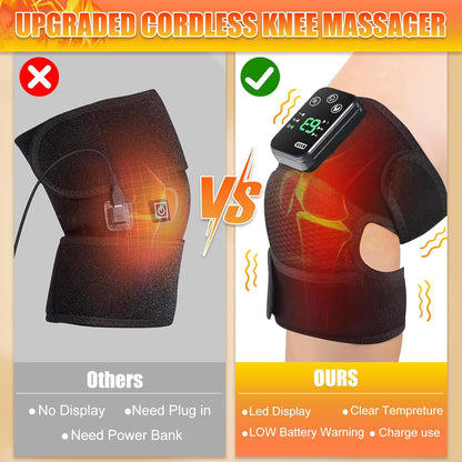 EQUINOX INDIA Heating Knee Massager with Vibration – Cordless Knee Pain Relief Wrap for Joint, Muscle & Arthritis Comfort