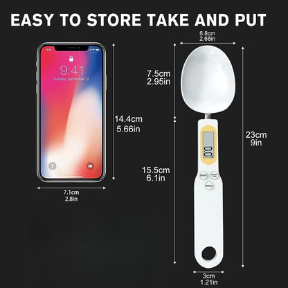 EQUINOX INDIA Digital Weighing Spoon Scale – 0.1g High Precision Food Measuring Spoon for Baking, Cooking, Dieting & Kitchen Prep | Multi-Unit Measurement | Tare + Hold Functions