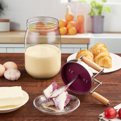 EQUINOX™ Hand Crank Butter Maker – Traditional Glass Butter Churner for Fresh Homemade Makkhan (Butter)
