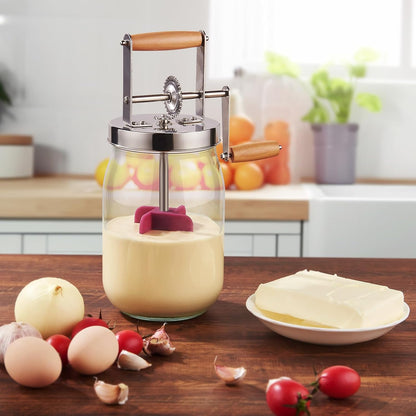 EQUINOX™ Hand Crank Butter Maker – Traditional Glass Butter Churner for Fresh Homemade Makkhan (Butter)