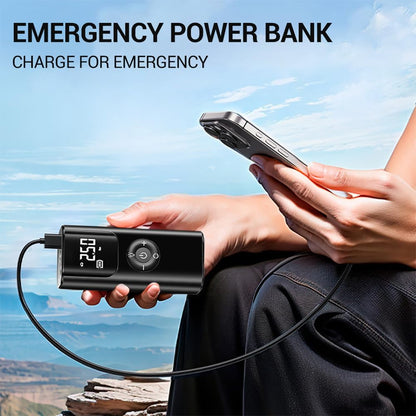 💨 EQUINOX AirBlaze™ Smart Portable Tyre Inflator | Dual Power 6000mAh Rechargeable Air Pump | 150 PSI Fast Inflation for Car, Bike & Sports