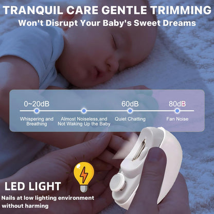 2-in-1 Electric Nail Clipper & Trimmer with LED Light | Safe, Quiet & Automatic Nail Cutter for Babies, Adults & Seniors