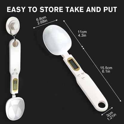 EQUINOX INDIA Digital Weighing Spoon Scale – 0.1g High Precision Food Measuring Spoon for Baking, Cooking, Dieting & Kitchen Prep | Multi-Unit Measurement | Tare + Hold Functions