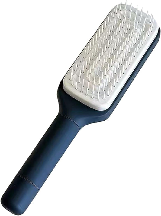 EQUINOX INDIA Self Cleaning Massage Hair Comb — One-Press Retractable Scalp Massager for Smooth, Healthy Hair