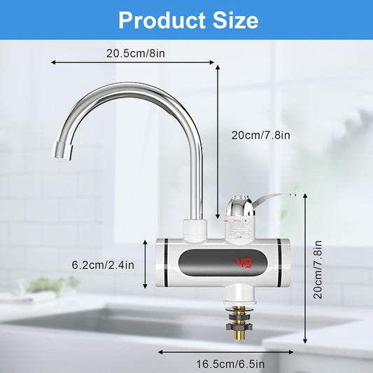 💧 EQUINOX INDIA Instant Electric Heating Water Faucet | 3000W Smart LED Tap with 3s Fast Heating & 360° Rotation