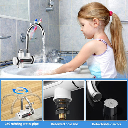 💧 EQUINOX INDIA Instant Electric Heating Water Faucet | 3000W Smart LED Tap with 3s Fast Heating & 360° Rotation