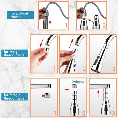 3 modes kitchen sink faucet