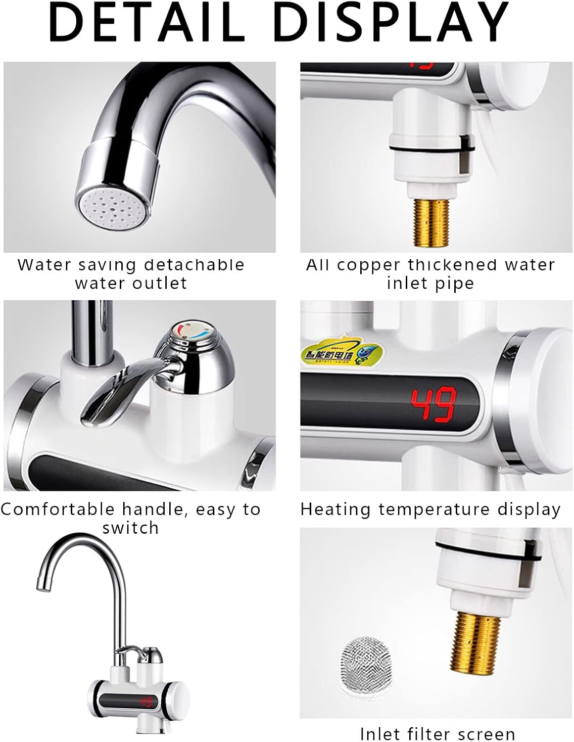 💧 EQUINOX INDIA Instant Electric Heating Water Faucet | 3000W Smart LED Tap with 3s Fast Heating & 360° Rotation