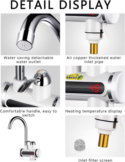 💧 EQUINOX INDIA Instant Electric Heating Water Faucet | 3000W Smart LED Tap with 3s Fast Heating & 360° Rotation