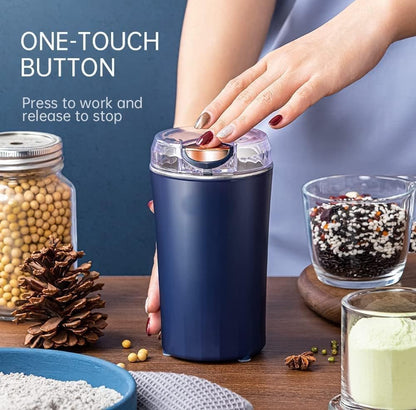 Electric Coffee & Spice Grinder – Stainless Steel Portable Mixer for Masala, Herbs, Dry Spices & Nuts – Push Button Control, Compact & Durable for Home Kitchen
