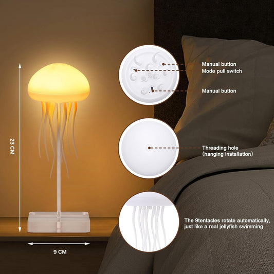 EQUINOX India Jellyfish LED Lamp | Color Changing Ambient Night Light for Home & Kids Room