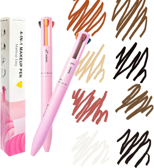 💄 EQUINOX INDIA 4-in-1 Makeup Pen | Eyebrow, Eyeliner, Lip Liner & Highlighter | 8 Color Glam Pen for On-the-Go Perfection