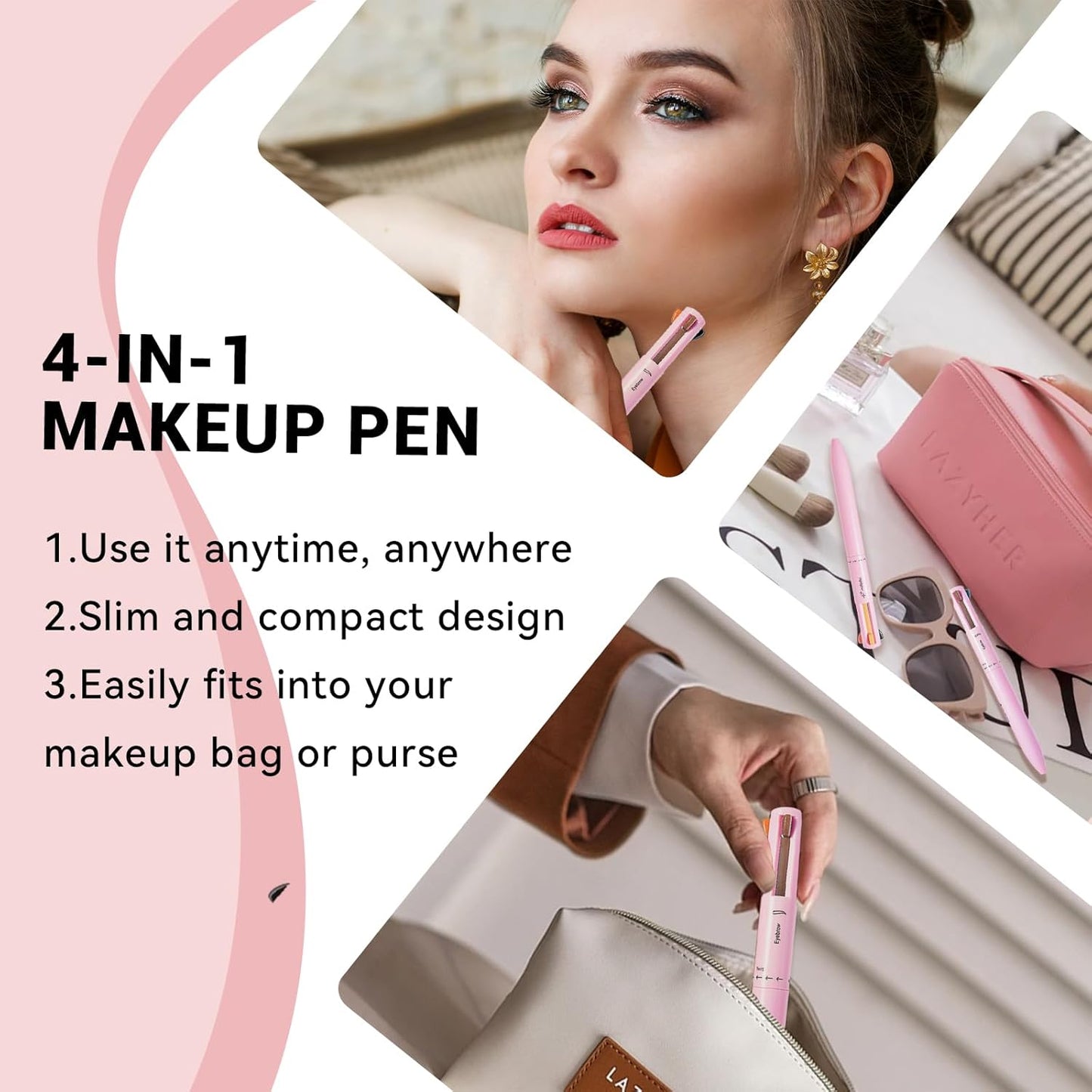 💄 EQUINOX INDIA 4-in-1 Makeup Pen | Eyebrow, Eyeliner, Lip Liner & Highlighter | 8 Color Glam Pen for On-the-Go Perfection
