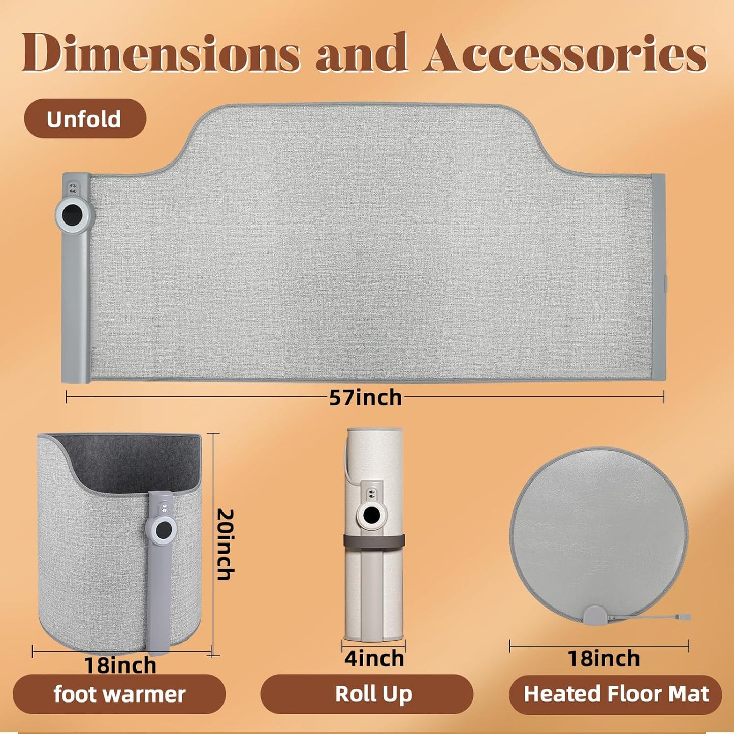 EQUINOX India ThermoWrap™ 720° Graphene Leg & Body Heater Mat | Smart Ambient Heated Mat for Home, Office & Pets (Foldable, 5 Modes, 160°F Rapid Warmth)