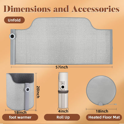 EQUINOX India ThermoWrap™ 720° Graphene Leg & Body Heater Mat | Smart Ambient Heated Mat for Home, Office & Pets (Foldable, 5 Modes, 160°F Rapid Warmth)