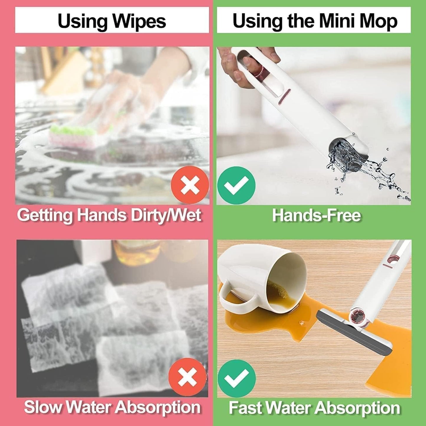 Portable Mini Mop Home & Kitchen Cleaning Tools (Premium Quality)