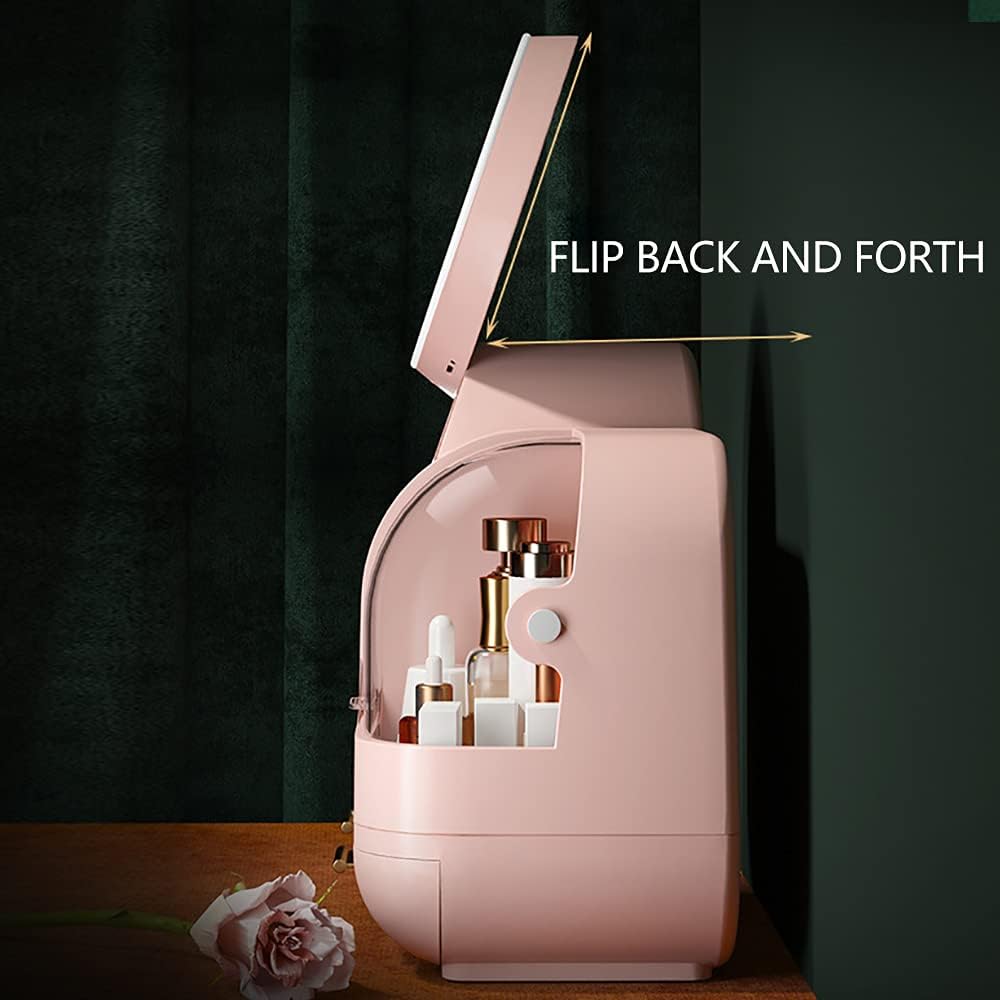 ✨ EQUINOX LumiGlow™ Smart LED Makeup Organizer with HD Mirror, Cooling Fan &amp; USB Rechargeable Design