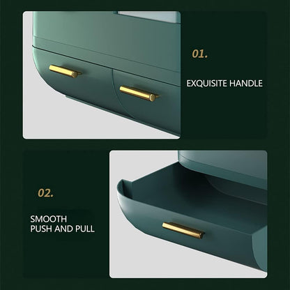 ✨ EQUINOX LumiGlow™ Smart LED Makeup Organizer with HD Mirror, Cooling Fan &amp; USB Rechargeable Design