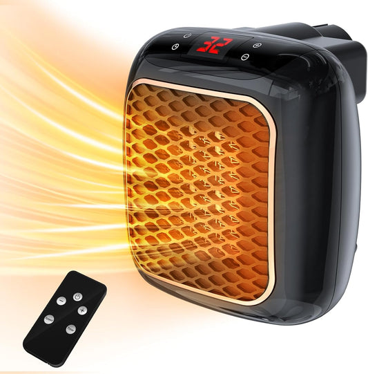 Portable Plug-In Room Heater (PTC Ceramic) — Fast 3-Second Heating, Low Power, Quiet & Safe Wall Outlet Heater for Home & Office