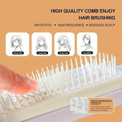 EQUINOX INDIA Self Cleaning Massage Hair Comb — One-Press Retractable Scalp Massager for Smooth, Healthy Hair