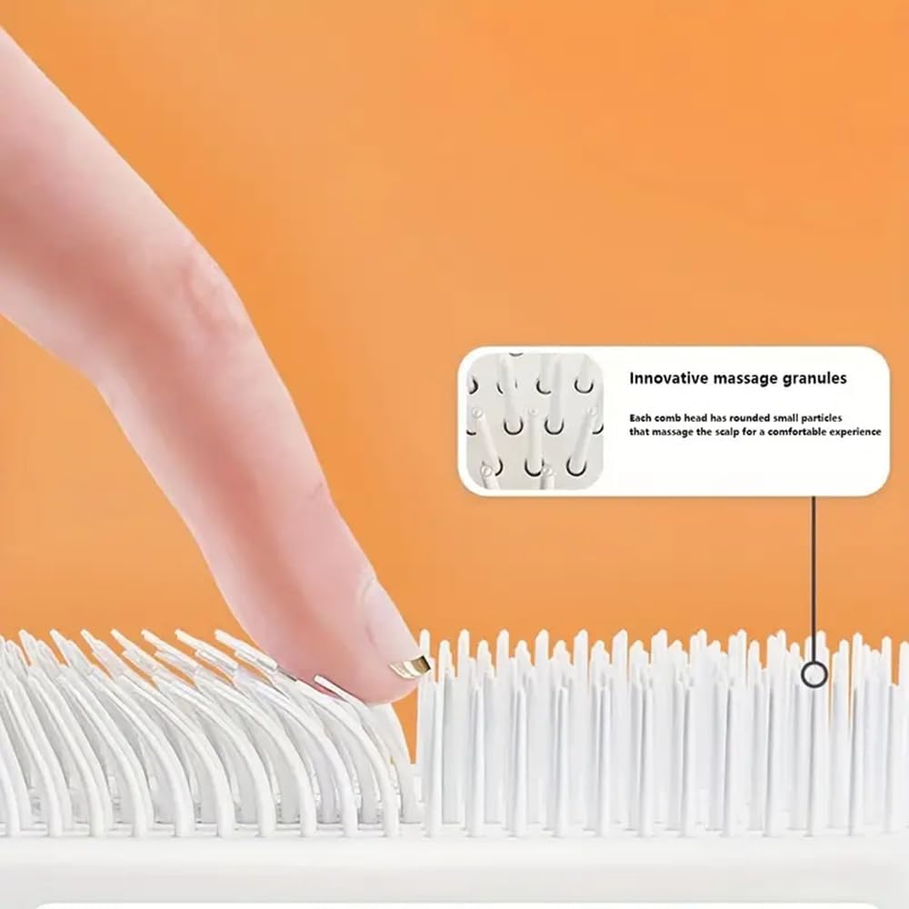 EQUINOX INDIA Self Cleaning Massage Hair Comb — One-Press Retractable Scalp Massager for Smooth, Healthy Hair