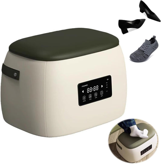 EQUINOX_INDIA Shoe Disinfection & Sanitization Box with Dual Ozone mode & UV Light + High Quality  Luxurious Leather Stool 2in1