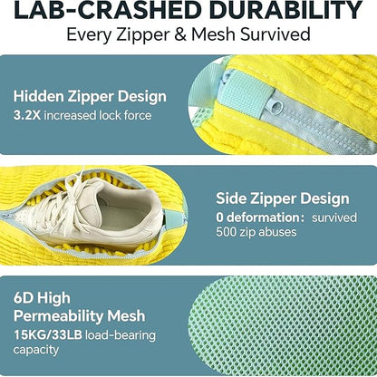 🧼 Equinox 360° Shoe Cleaning Bag  Hands-Free Shoe Washer | 20,000+ Chenille Fibers | Machine Wash Protection & Deep Cleaning Pouch