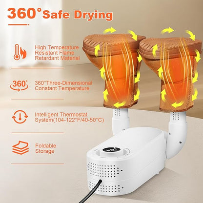 EQUINOX India AeroDry™ Smart Shoe Dryer &amp; UV Sterilizer | 48°C Fast Dry + Odour Removal + Foldable Travel Design