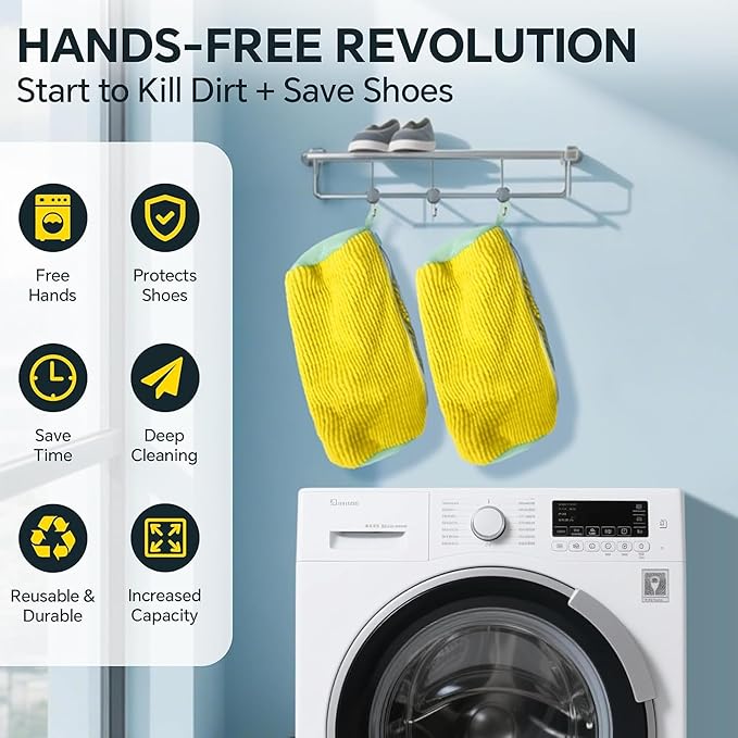 🧼 Equinox 360° Shoe Cleaning Bag  Hands-Free Shoe Washer | 20,000+ Chenille Fibers | Machine Wash Protection & Deep Cleaning Pouch