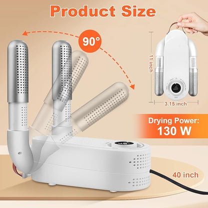 EQUINOX India AeroDry™ Smart Shoe Dryer &amp; UV Sterilizer | 48°C Fast Dry + Odour Removal + Foldable Travel Design