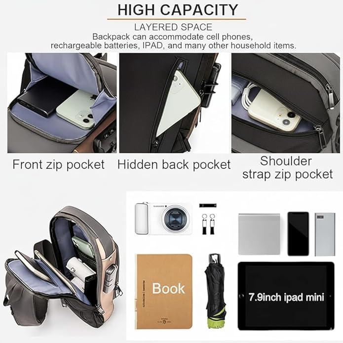 🎒 EQUINOX India UrbanEdge™ Crossbody Sling Bag | Premium Anti-Theft Travel &amp; Daily Carry Bag with USB Charging Port