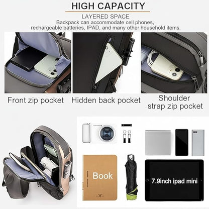 🎒 EQUINOX India UrbanEdge™ Crossbody Sling Bag | Premium Anti-Theft Travel &amp; Daily Carry Bag with USB Charging Port