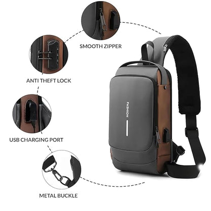 🎒 EQUINOX India UrbanEdge™ Crossbody Sling Bag | Premium Anti-Theft Travel &amp; Daily Carry Bag with USB Charging Port