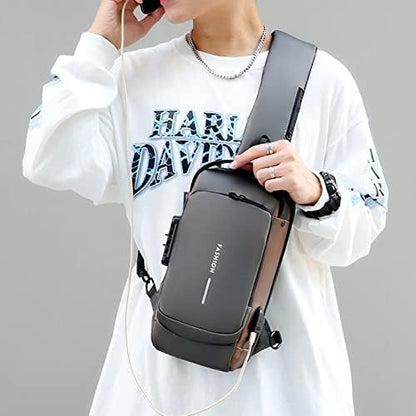 🎒 EQUINOX India UrbanEdge™ Crossbody Sling Bag | Premium Anti-Theft Travel &amp; Daily Carry Bag with USB Charging Port