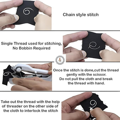 Stitch Handheld Cordless Portable White Sewing Machine