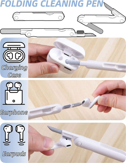7-in-1 Electronic Cleaning Kit — Earbud Cleaner, Keyboard Brush, Screen Cleaning Pad, Port Cleaning Pen & Keycap Puller | Multi-Device Dust Removal Tool