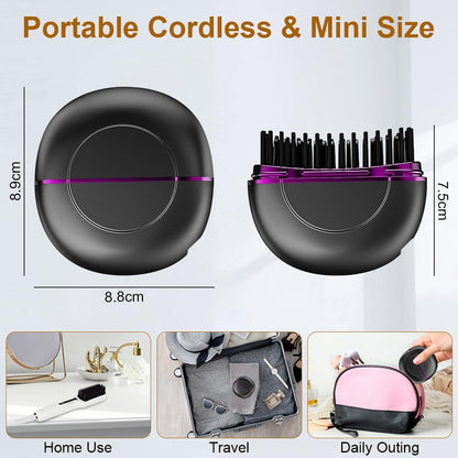 ⚡ EQUINOX India IonicPro™ Mini Cordless Hair Straightening Comb | Portable Salon-Style Smoothing Brush
