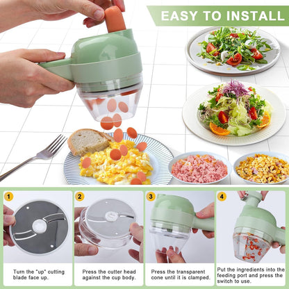 4 in 1 Mini electric handheld vegetable chopper