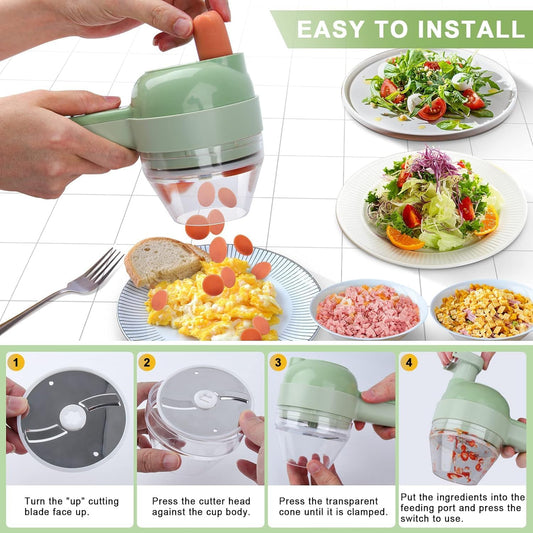 4 in 1 Mini electric handheld vegetable chopper