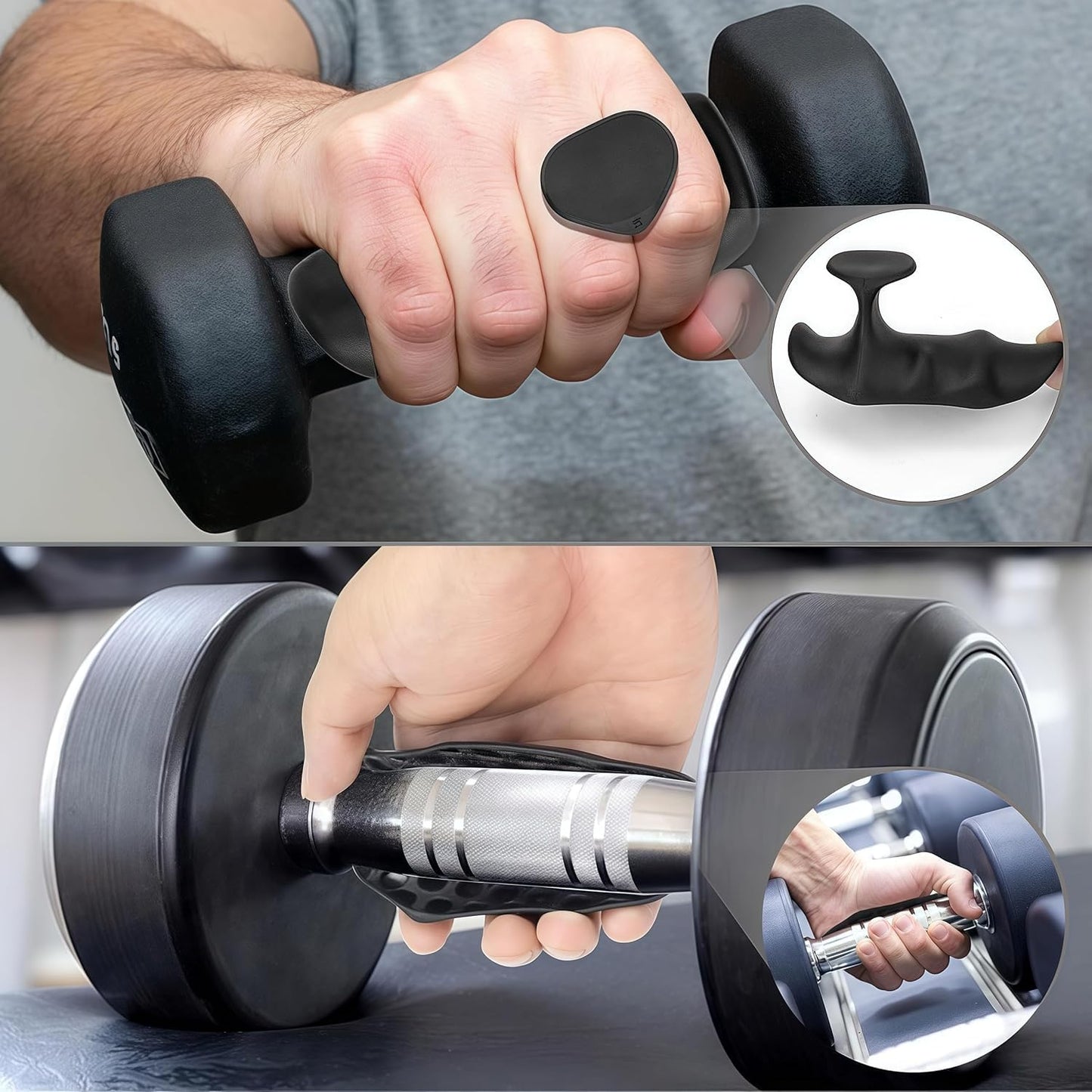 Premium Gym Lifting Grips for Weight Training — Non-Slip Rubber Grip Pads for Deadlift, Pull-Ups & Bodybuilding